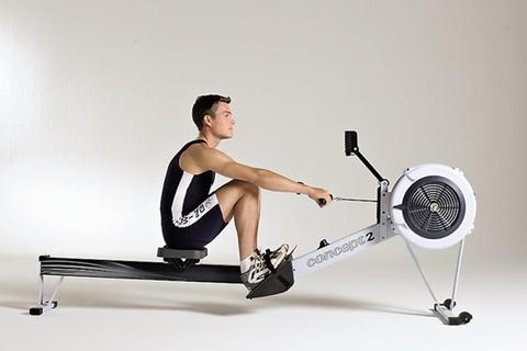 Man using a rowing machine